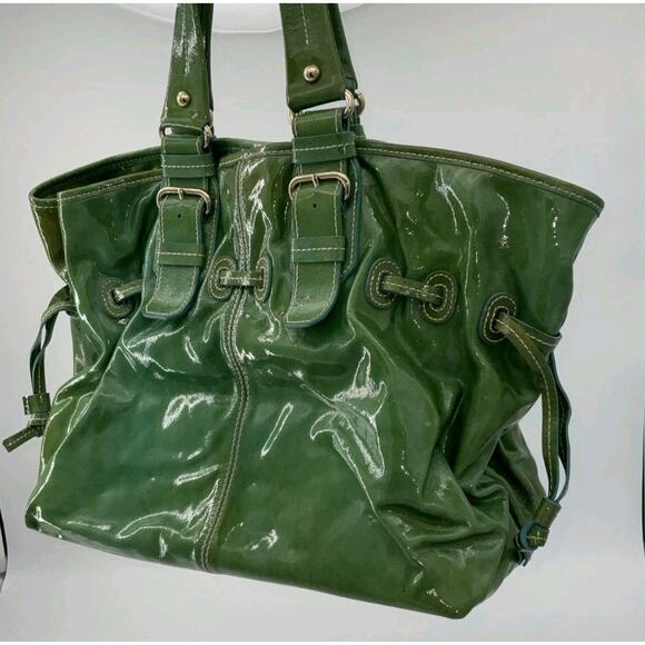 See description Dooney & Bourke Pantent Leather Green Tote Bag - Picture 2 of 12